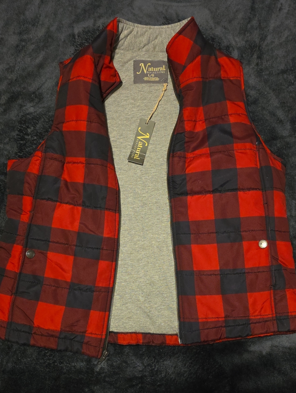 Red And Black Plaid Womens Vest